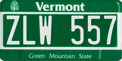 VT license plate ZLW557