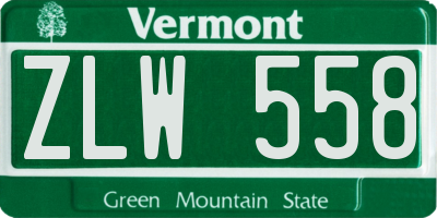 VT license plate ZLW558