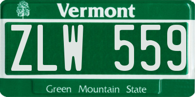 VT license plate ZLW559