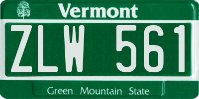 VT license plate ZLW561