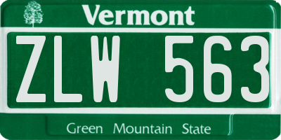VT license plate ZLW563