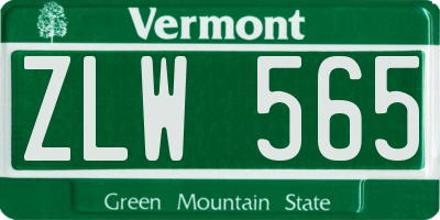 VT license plate ZLW565