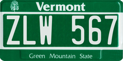 VT license plate ZLW567