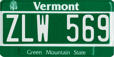 VT license plate ZLW569