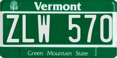 VT license plate ZLW570