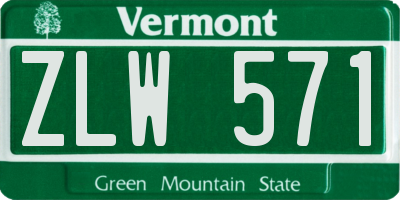 VT license plate ZLW571