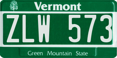 VT license plate ZLW573