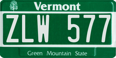 VT license plate ZLW577