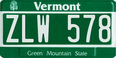 VT license plate ZLW578