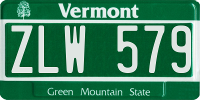 VT license plate ZLW579