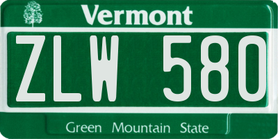 VT license plate ZLW580