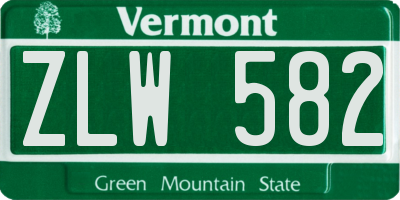 VT license plate ZLW582
