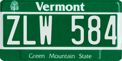VT license plate ZLW584