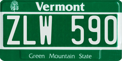 VT license plate ZLW590