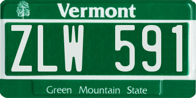VT license plate ZLW591
