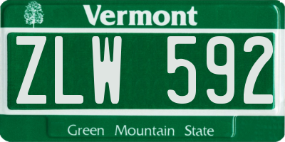 VT license plate ZLW592