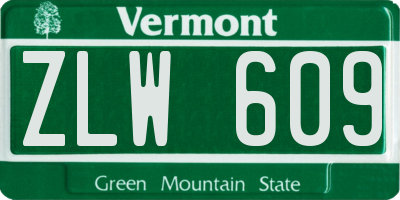 VT license plate ZLW609