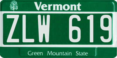 VT license plate ZLW619