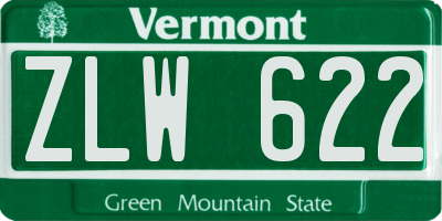 VT license plate ZLW622