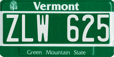 VT license plate ZLW625