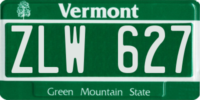 VT license plate ZLW627