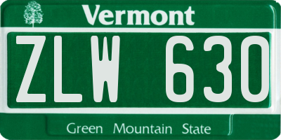 VT license plate ZLW630