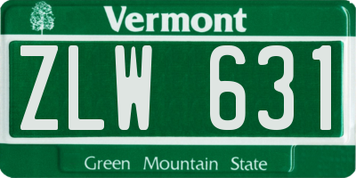 VT license plate ZLW631