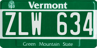 VT license plate ZLW634