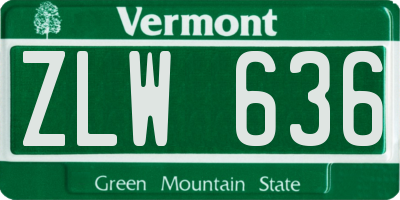 VT license plate ZLW636