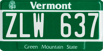 VT license plate ZLW637