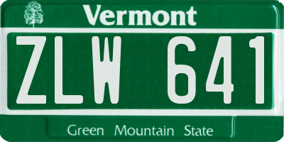 VT license plate ZLW641
