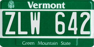 VT license plate ZLW642