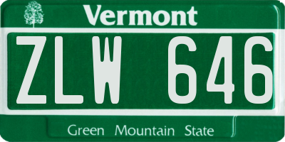 VT license plate ZLW646