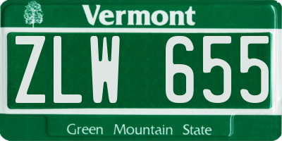 VT license plate ZLW655