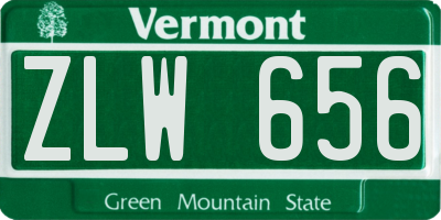 VT license plate ZLW656