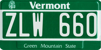 VT license plate ZLW660