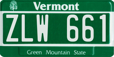 VT license plate ZLW661