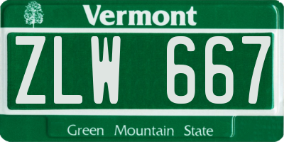 VT license plate ZLW667
