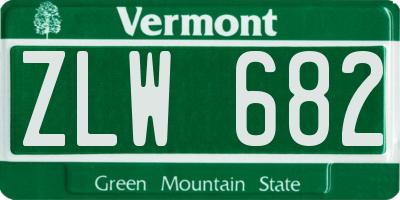 VT license plate ZLW682