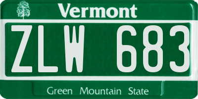VT license plate ZLW683