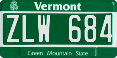 VT license plate ZLW684