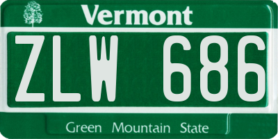 VT license plate ZLW686