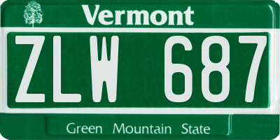 VT license plate ZLW687