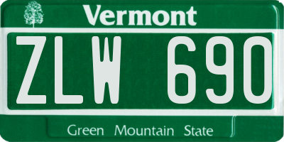 VT license plate ZLW690