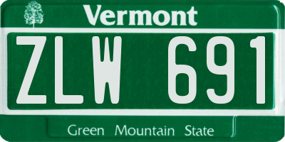 VT license plate ZLW691