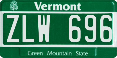 VT license plate ZLW696