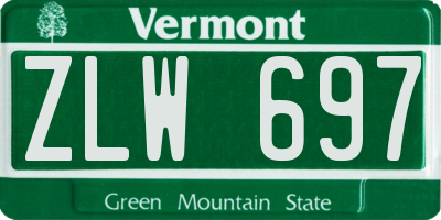 VT license plate ZLW697