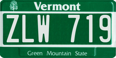 VT license plate ZLW719
