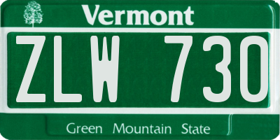 VT license plate ZLW730