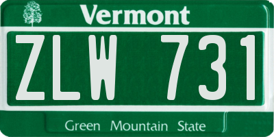 VT license plate ZLW731